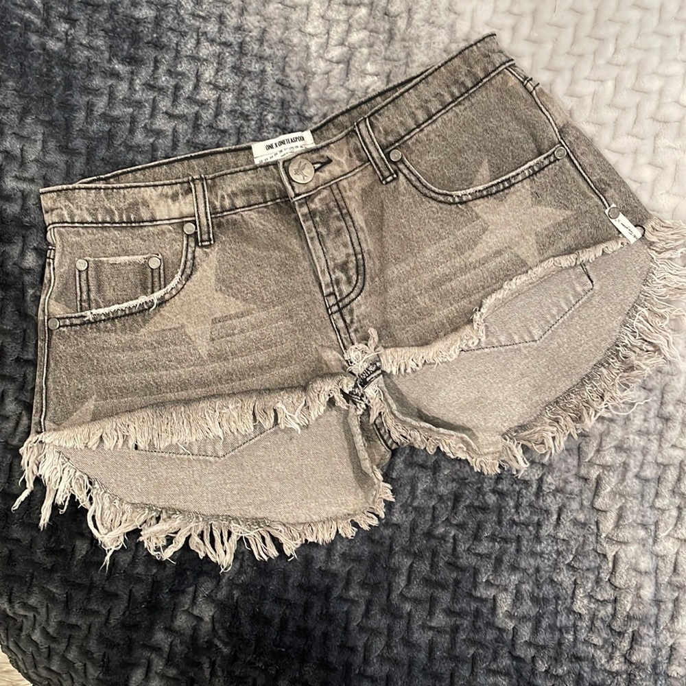 One Teaspoon Black Denim Shorts